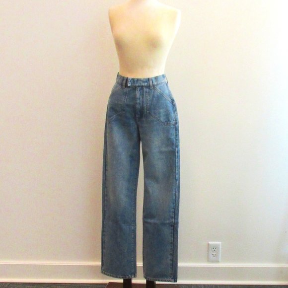 Triarchy High Rise Front Tab Wide Leg Medium Indigo Jeans Size Size S (US) - Picture 1 of 5